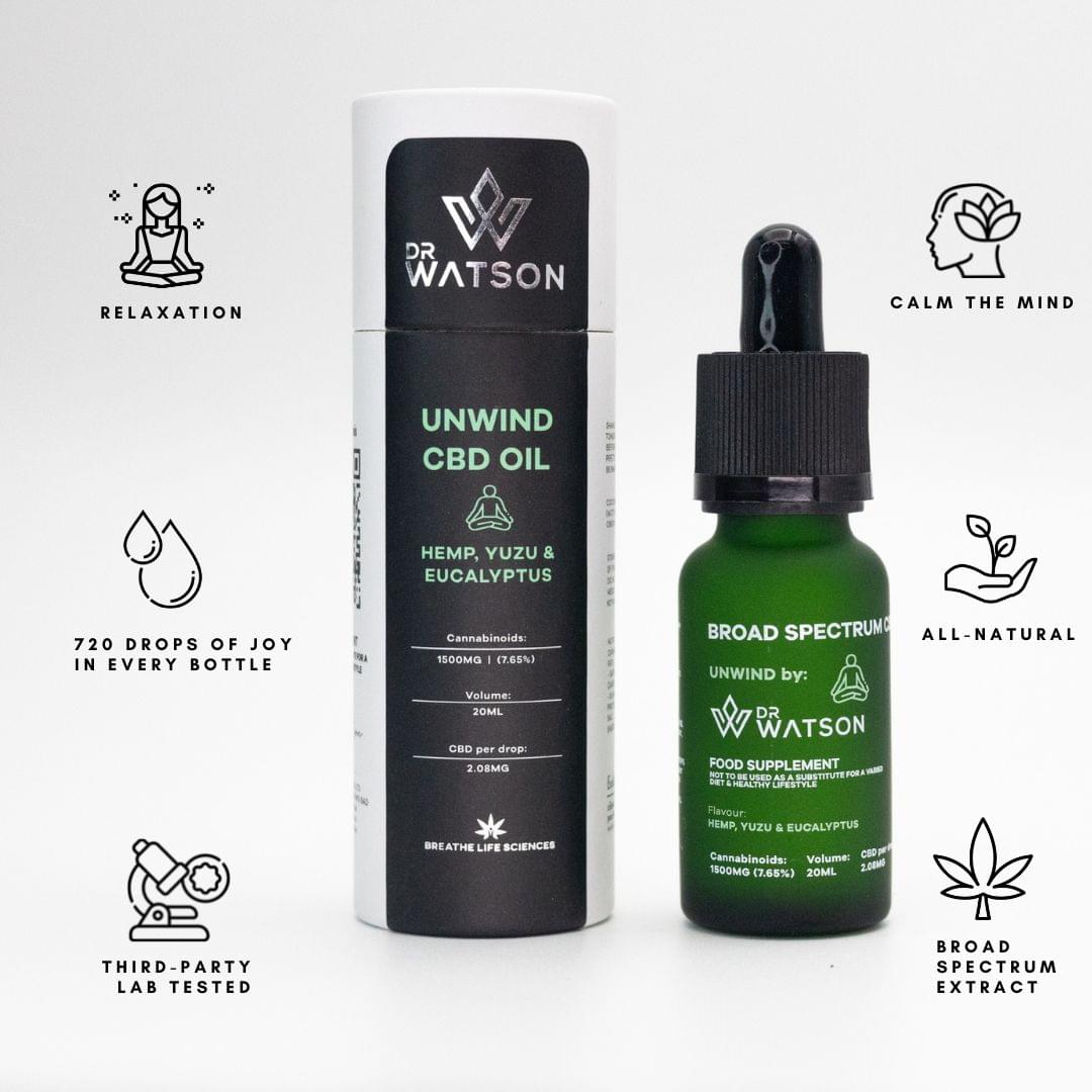 CBD Oil | UNWIND 1500mg Yuzu & Eucalyptus