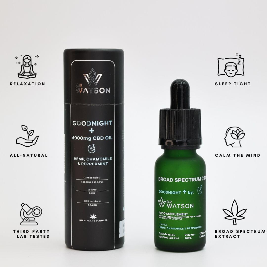 CBD Oil | 4000mg GOODNIGHT+ Sleep Oil Chamomile & Peppermint