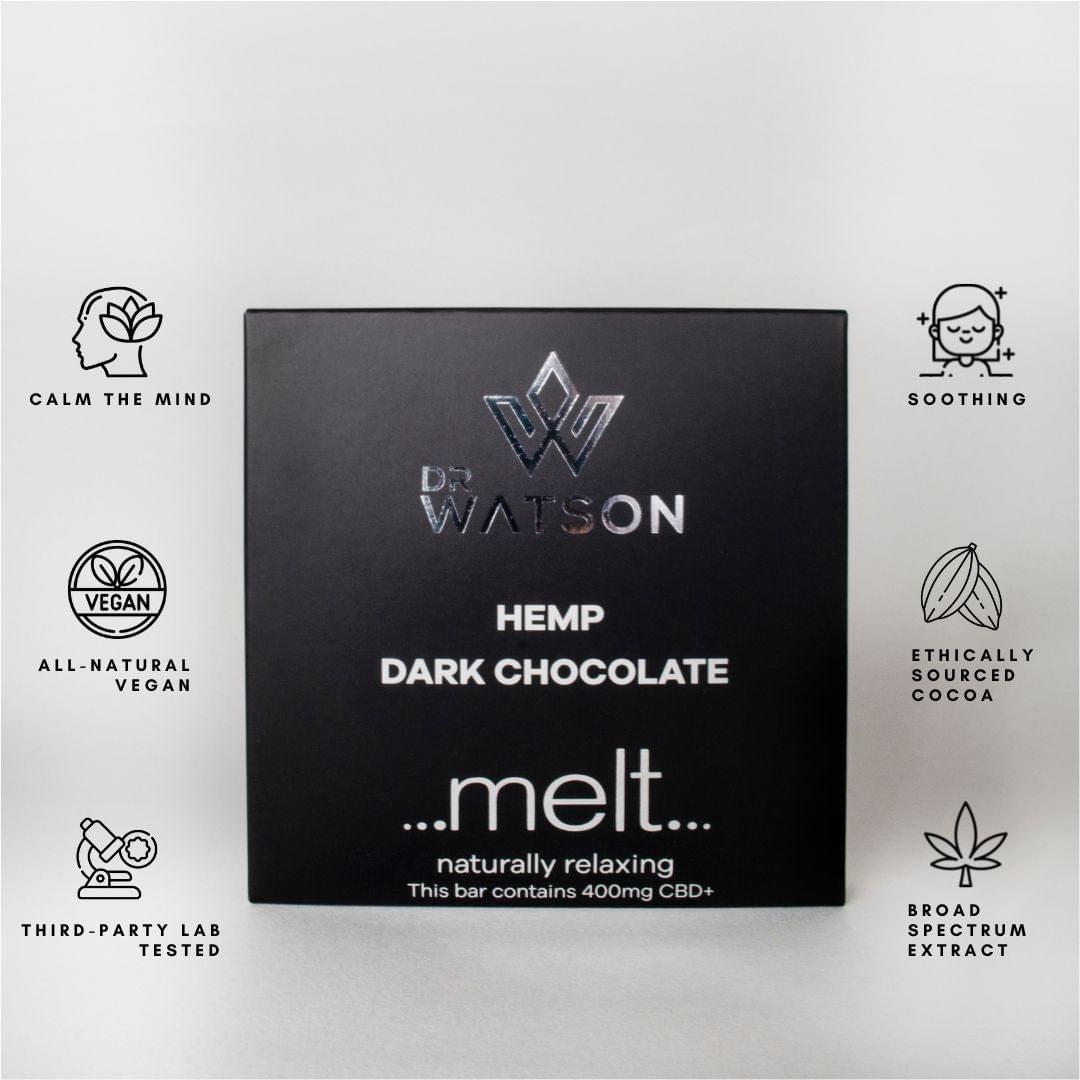 Melt x DrW CBD dunkle Schokolade | 400 mg CBD | Veganfreundlich