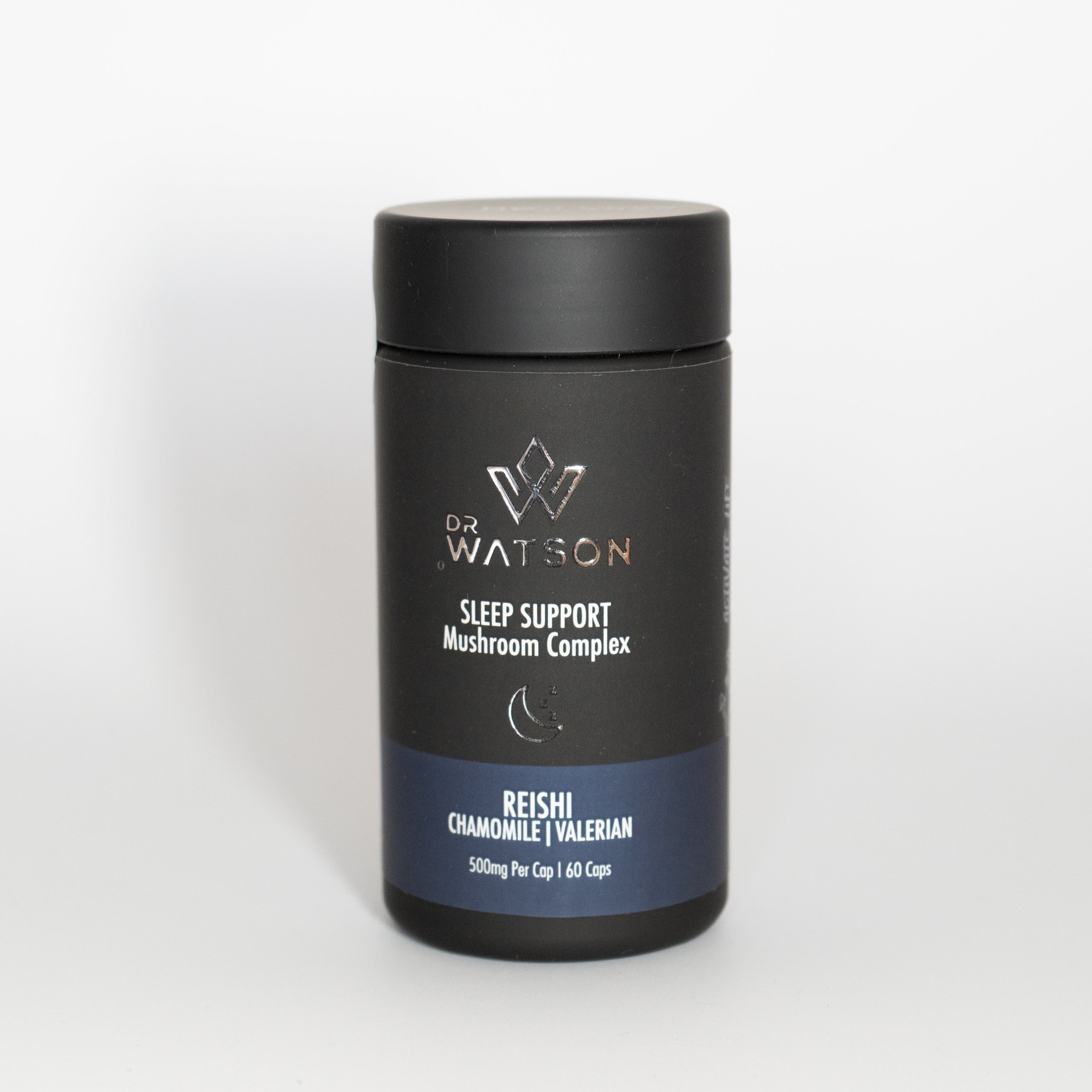 Sleep Support Mushroom Complex by Dr Watson, Reishi, Chamomile, Valerian, L thiamine, Zinc & Ashwaghanda.